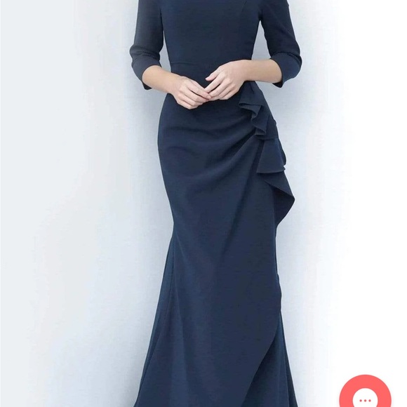 Jovani - Scuba Off the Shoulder Bell Sleeves Mother of the Bride Dress 00446 - Picture 8 of 8